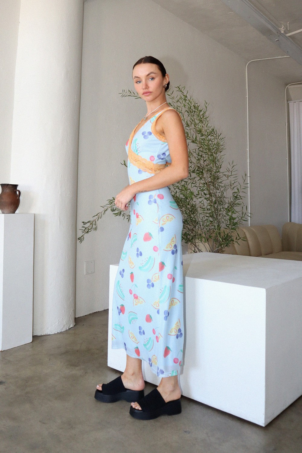 fruit print dress
